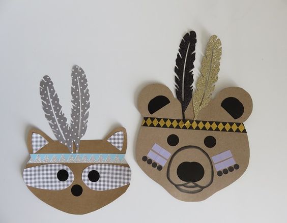 diy masques animaux indiens